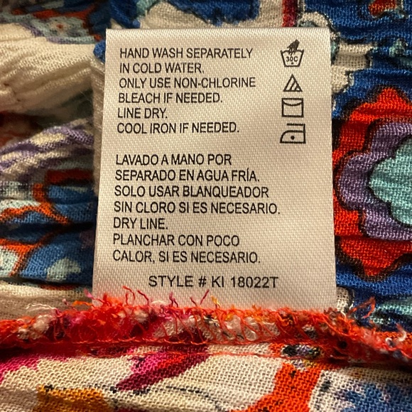 Patrons of Peace women’s Sleeveless High Low Peplum Floral Top Size Medium - Picture 7 of 10